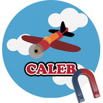 Airplane Round Fridge Magnet (Personalized)