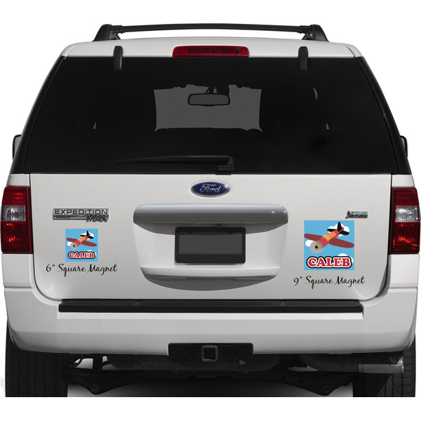 Airplane Personalized Square Car Magnets on Ford Explorer