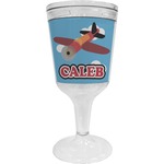 Airplane Wine Tumbler - 11 oz Plastic (Personalized)