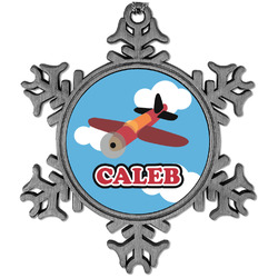 Airplane Vintage Snowflake Ornament (Personalized)