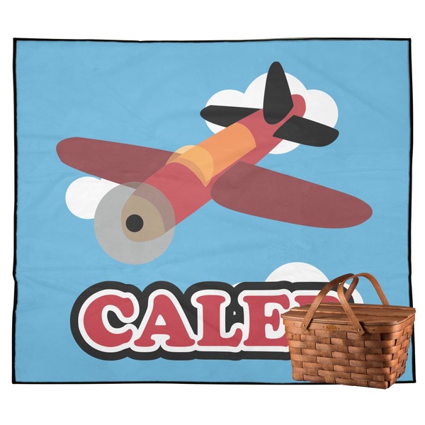 Custom Airplane Outdoor Picnic Blanket (Personalized)