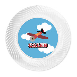 Airplane Plastic Party Dinner Plates - 10" (Personalized)