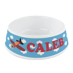 Airplane Plastic Dog Bowl - Small (Personalized)