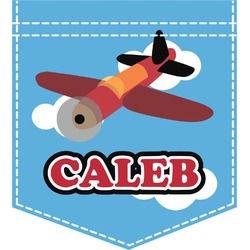 Airplane Iron On Faux Pocket (Personalized)