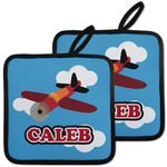 Airplane Pot Holders - Set of 2 w/ Name or Text