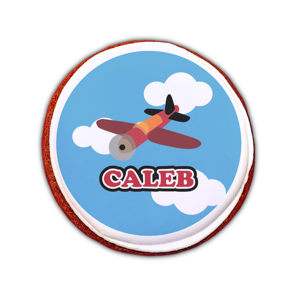 Airplane Printed Icing Circle - Small - On Cookie