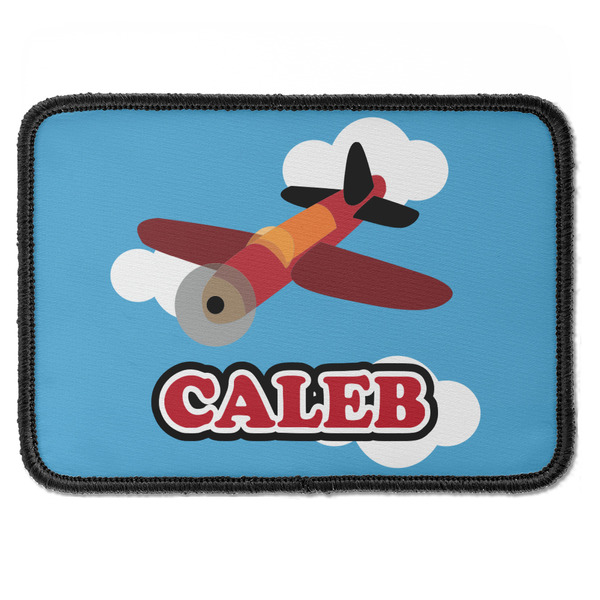 Custom Airplane Iron On Rectangle Patch w/ Name or Text
