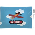 Airplane Rectangular Glass Appetizer / Dessert Plate - Single or Set (Personalized)