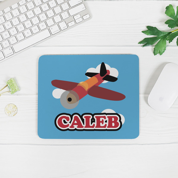 Airplane Rectangular Mouse Pad - LIFESTYLE 2