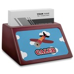 Airplane Red Mahogany Business Card Holder (Personalized)