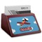 Airplane Red Mahogany Business Card Holder - Angle