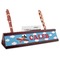 Airplane Red Mahogany Nameplate with Business Card Holder (Personalized)
