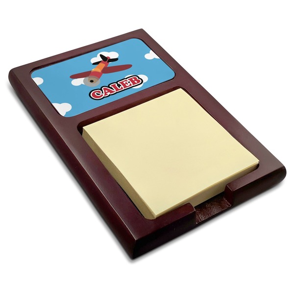 Custom Airplane Red Mahogany Sticky Note Holder (Personalized)