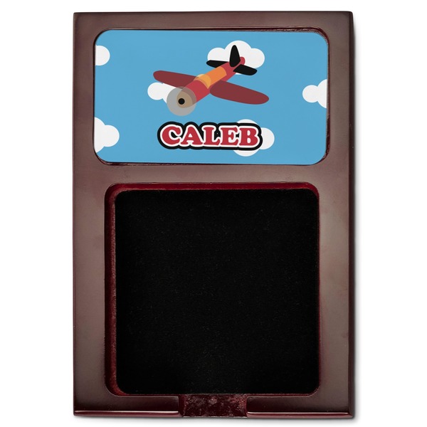 Airplane Red Mahogany Sticky Note Holder - Flat