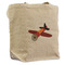 Airplane Reusable Cotton Grocery Bag - Front View