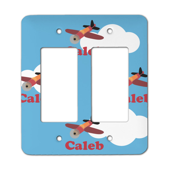 Custom Airplane Rocker Style Light Switch Cover - Two Switch (Personalized)