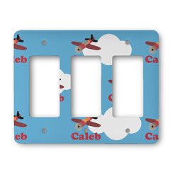 Airplane Rocker Style Light Switch Cover - Three Switch (Personalized)
