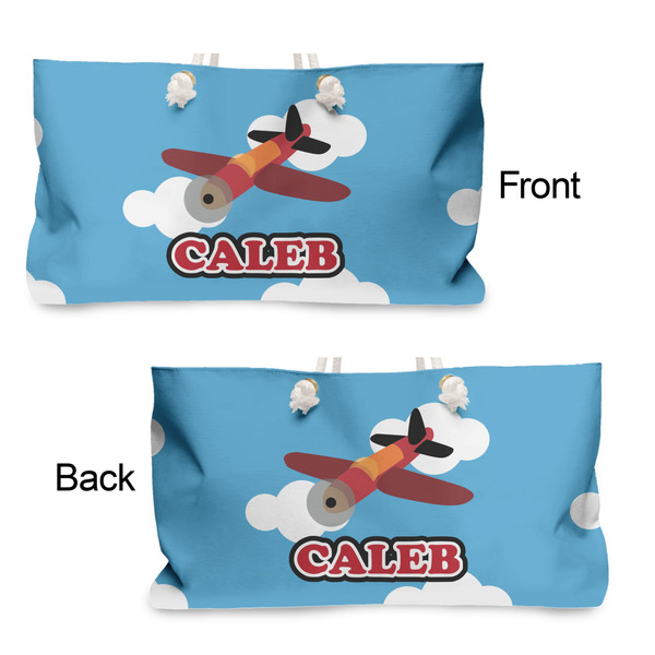 Airplane Large Rope Tote - From & Back View