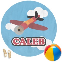 Airplane Round Beach Towel (Personalized)