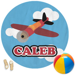 Airplane Round Beach Towel (Personalized)