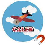 Airplane Round Car Magnet - 6" (Personalized)
