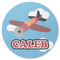 Airplane Round Rubber Backed Coaster (Personalized)