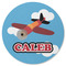 Airplane Round Rubber Backed Coaster (Personalized)