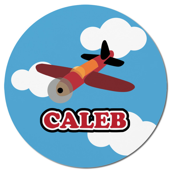 Airplane Round Fridge Magnet - FRONT
