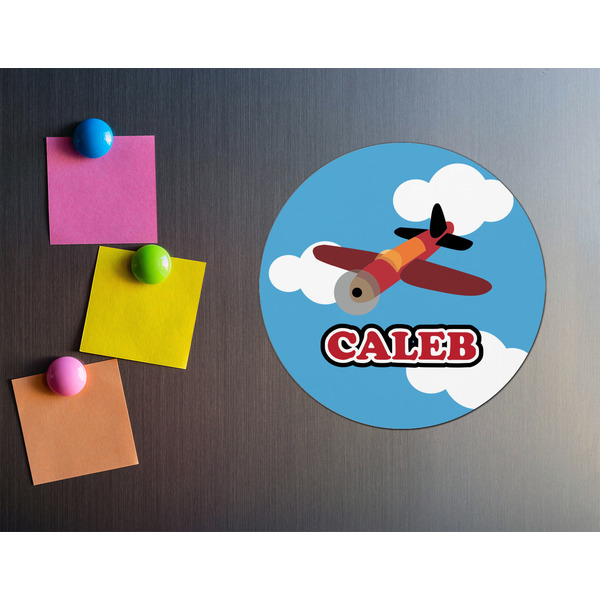 Airplane Round Fridge Magnet - LIFESTYLE