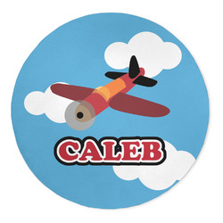 Airplane 5' Round Indoor Area Rug (Personalized)