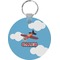 Airplane Round Plastic Keychain (Personalized)