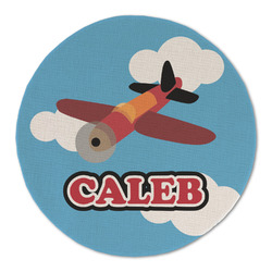 Airplane Round Linen Placemat (Personalized)