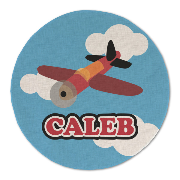 Custom Airplane Round Linen Placemat (Personalized)