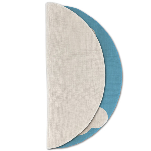 Airplane Round Linen Placemats - HALF FOLDED (single sided)