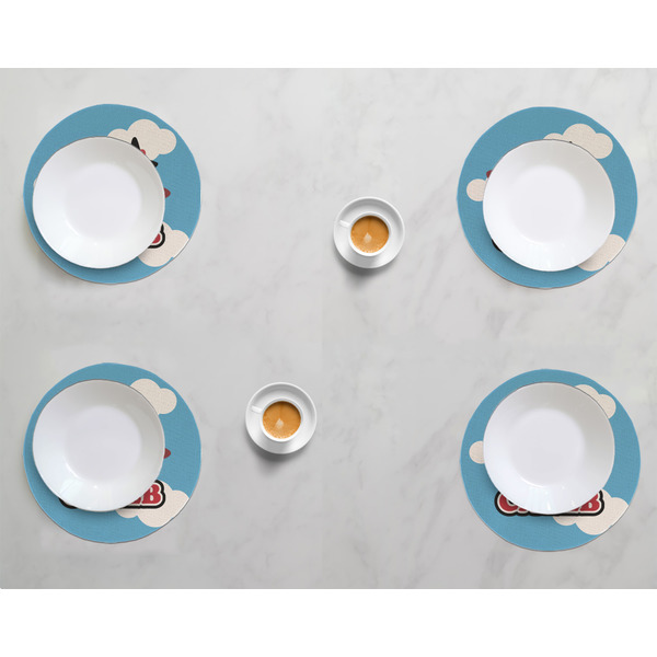 Airplane Round Linen Placemats - LIFESTYLE (set of 4)