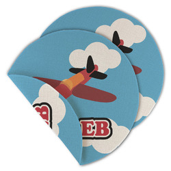 Airplane Round Linen Placemat - Double Sided (Personalized)