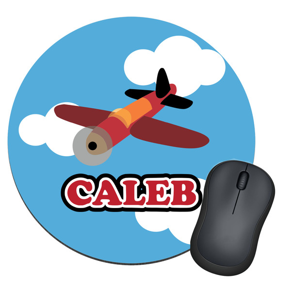 Custom Airplane Round Mouse Pad (Personalized)
