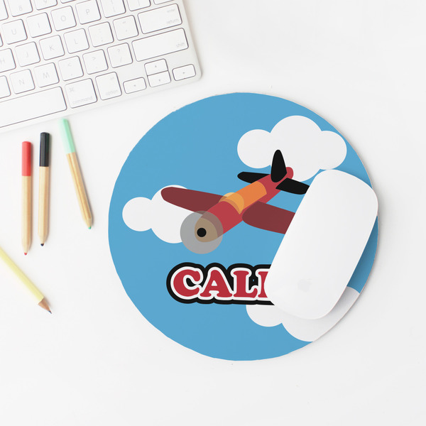 Airplane Round Mousepad - LIFESTYLE 2