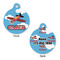 Airplane Round Pet Tag - Front & Back