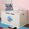 Airplane Round Wall Decal on Toy Chest