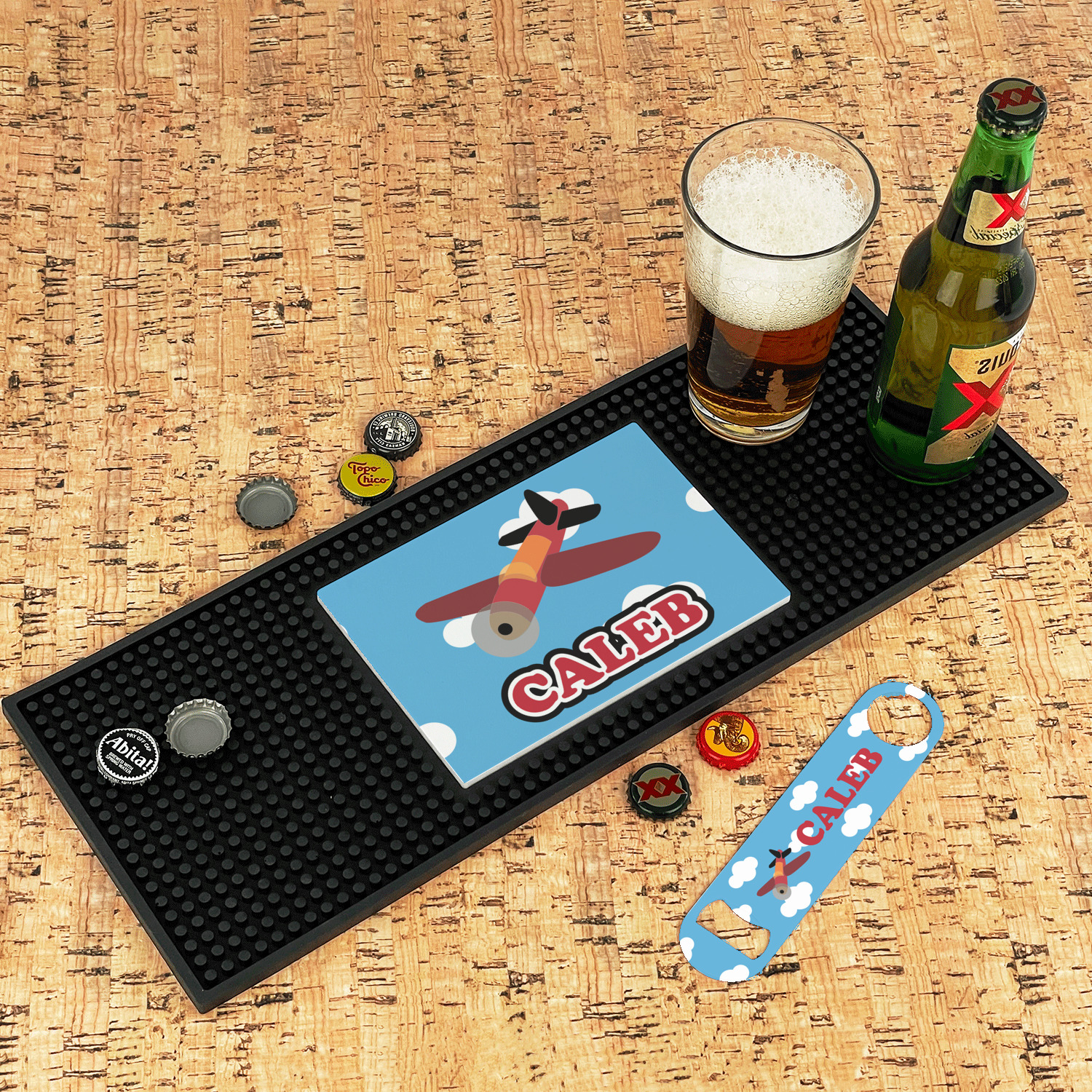 Custom Airplane Rubber Bar Mat (Personalized) YouCustomizeIt