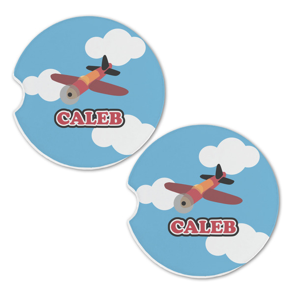 Airplane Sandstone Car Coasters - Set of 2