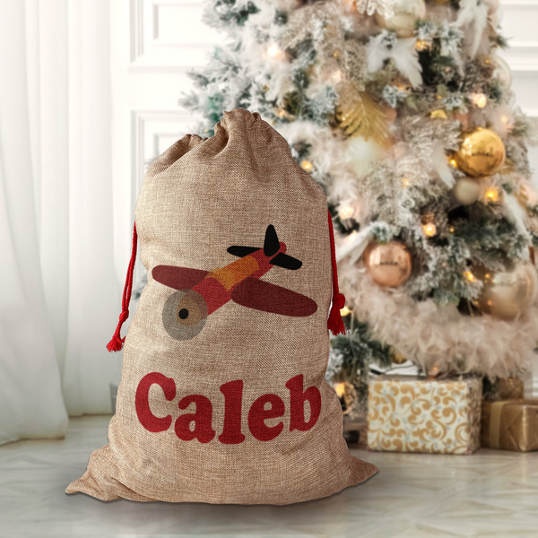 Airplane Santa Bag - Front (stuffed)