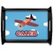Airplane Black Wooden Tray - Large (Personalized)