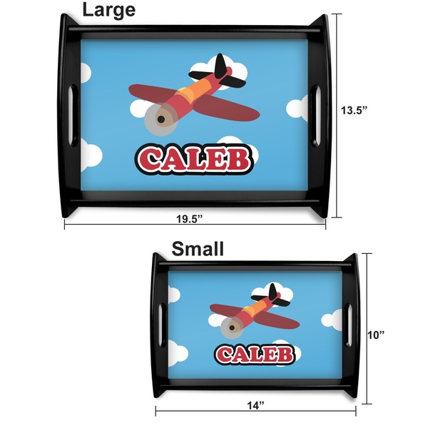 Airplane Serving Tray Black Sizes