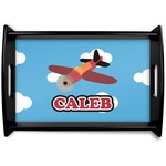 Airplane Black Wooden Tray - Small (Personalized)