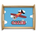 Airplane Natural Wooden Tray - Large (Personalized)