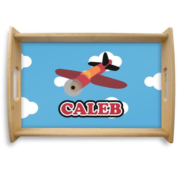 Custom Airplane Natural Wooden Tray - Small (Personalized)