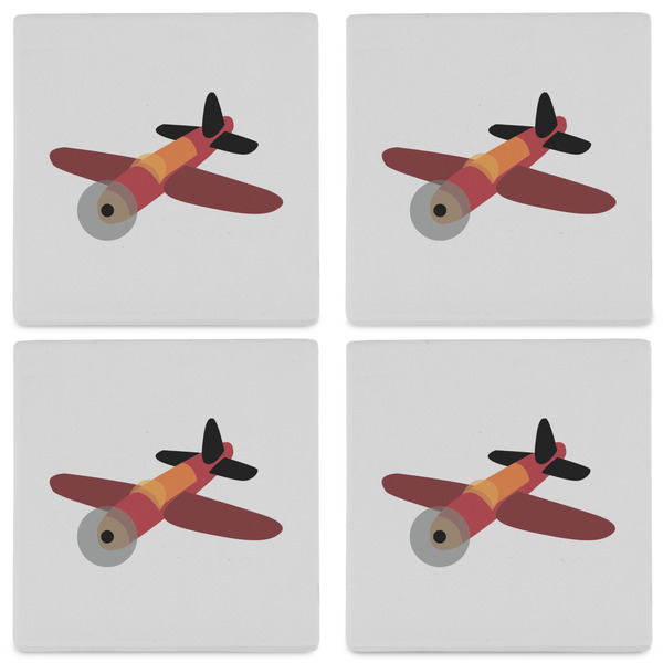 Airplane Set of 4 Sandstone Coasters - See All 4 View