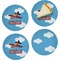 Airplane Set of 4 Glass Appetizer / Dessert Plate 8" (Personalized)